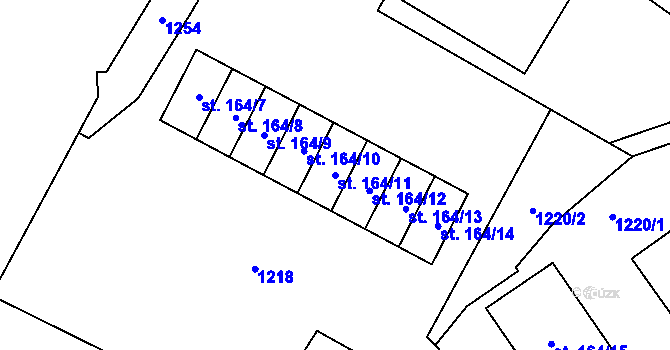 Parcela st. 164/11 v KÚ Velim, Katastrální mapa