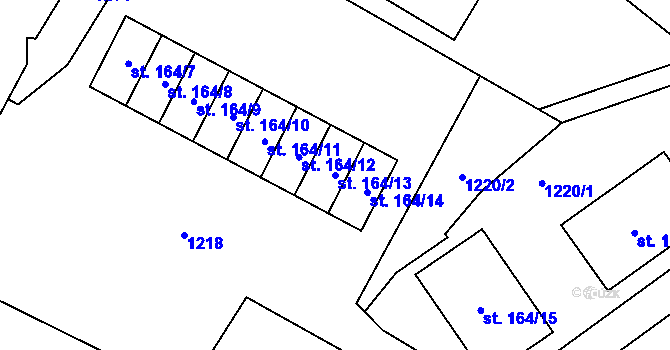 Parcela st. 164/13 v KÚ Velim, Katastrální mapa