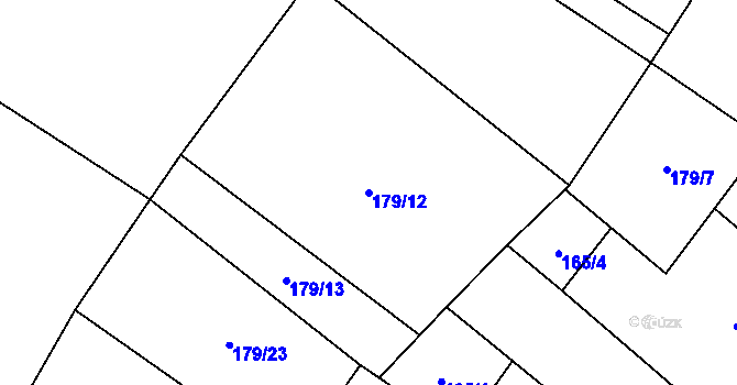 Parcela st. 179/12 v KÚ Velim, Katastrální mapa