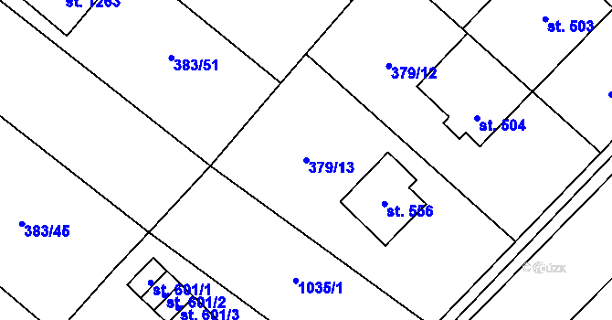 Parcela st. 379/13 v KÚ Velim, Katastrální mapa