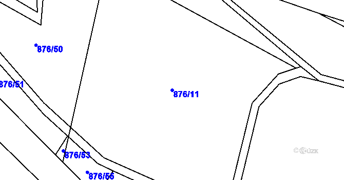 Parcela st. 876/11 v KÚ Velim, Katastrální mapa