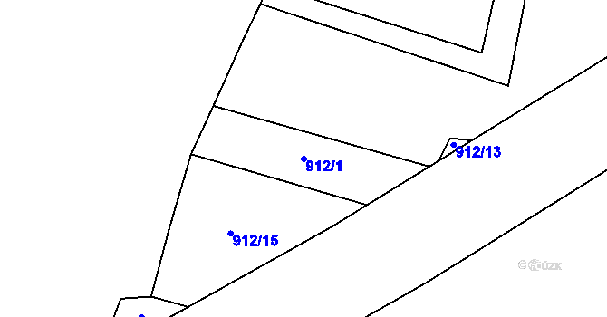 Parcela st. 912/1 v KÚ Velim, Katastrální mapa
