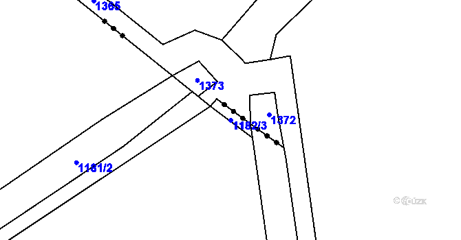 Parcela st. 1182/3 v KÚ Velim, Katastrální mapa