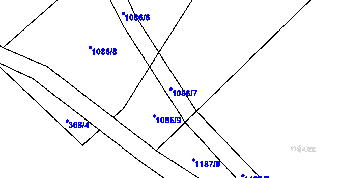 Parcela st. 1086/7 v KÚ Velim, Katastrální mapa