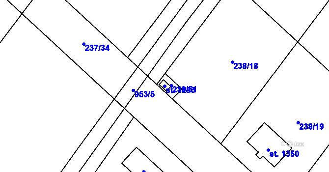 Parcela st. 1293 v KÚ Velim, Katastrální mapa