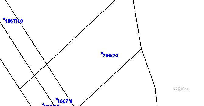 Parcela st. 266/20 v KÚ Velim, Katastrální mapa