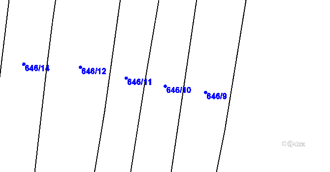 Parcela st. 646/10 v KÚ Velim, Katastrální mapa