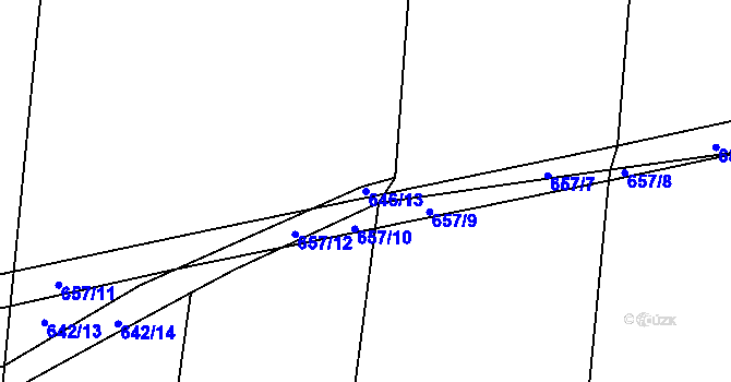 Parcela st. 646/13 v KÚ Velim, Katastrální mapa