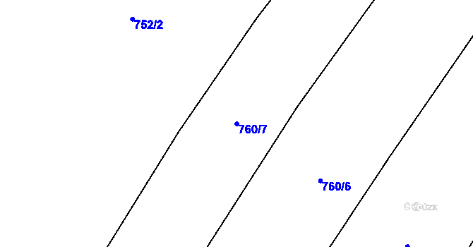 Parcela st. 760/7 v KÚ Velim, Katastrální mapa