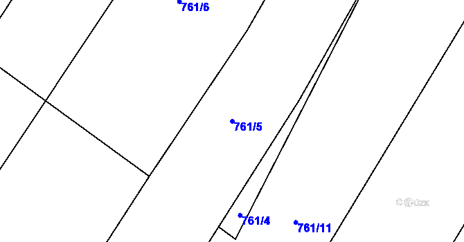 Parcela st. 761/5 v KÚ Velim, Katastrální mapa