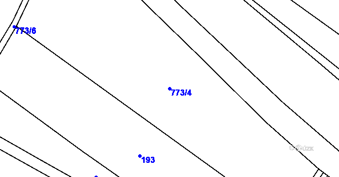 Parcela st. 773/4 v KÚ Velim, Katastrální mapa