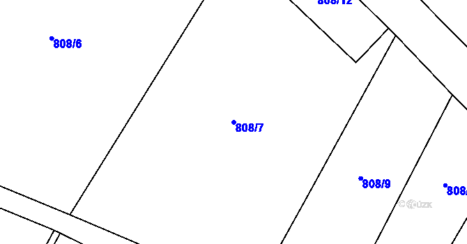 Parcela st. 808/7 v KÚ Velim, Katastrální mapa