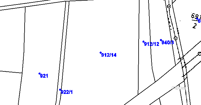 Parcela st. 912/14 v KÚ Velim, Katastrální mapa