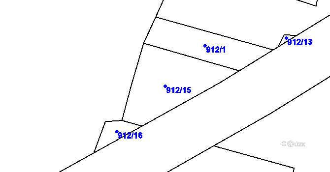 Parcela st. 912/15 v KÚ Velim, Katastrální mapa