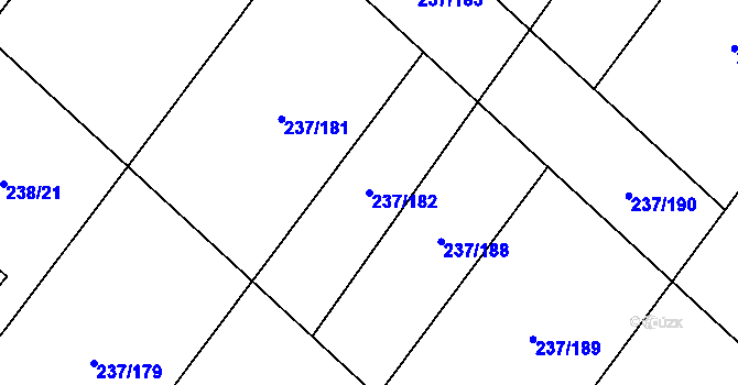 Parcela st. 237/182 v KÚ Velim, Katastrální mapa