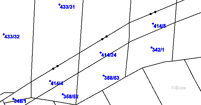Parcela st. 414/24 v KÚ Vítězov, Katastrální mapa
