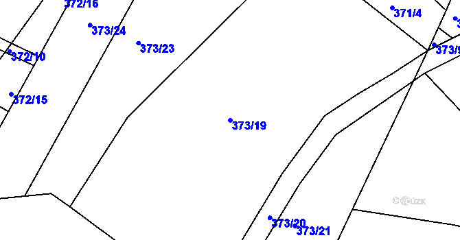 Parcela st. 373/19 v KÚ Veliny, Katastrální mapa