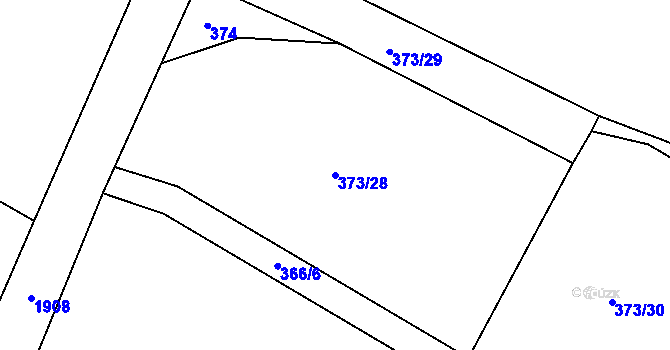 Parcela st. 373/28 v KÚ Veliny, Katastrální mapa