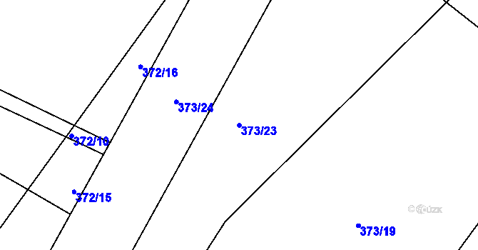 Parcela st. 373/23 v KÚ Veliny, Katastrální mapa