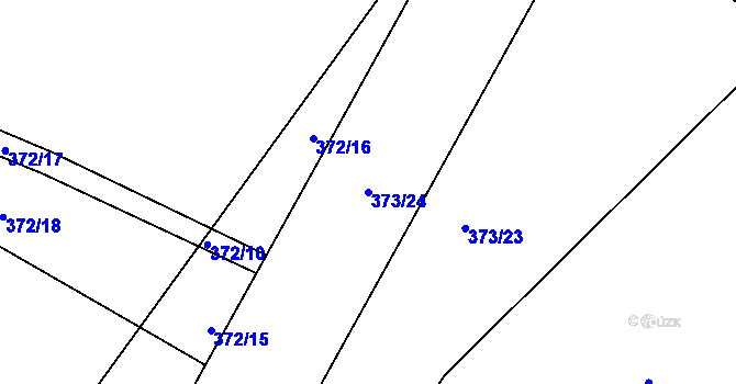 Parcela st. 373/24 v KÚ Veliny, Katastrální mapa