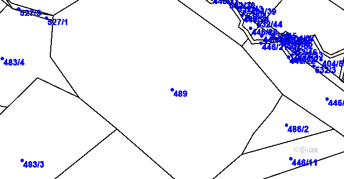 Parcela st. 489 v KÚ Hrzín, Katastrální mapa