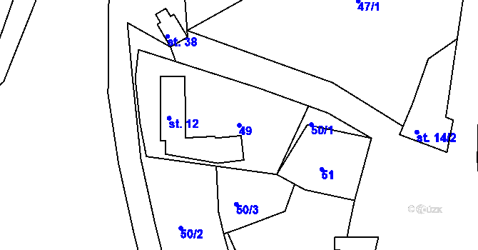 Parcela st. 49 v KÚ Nespery, Katastrální mapa