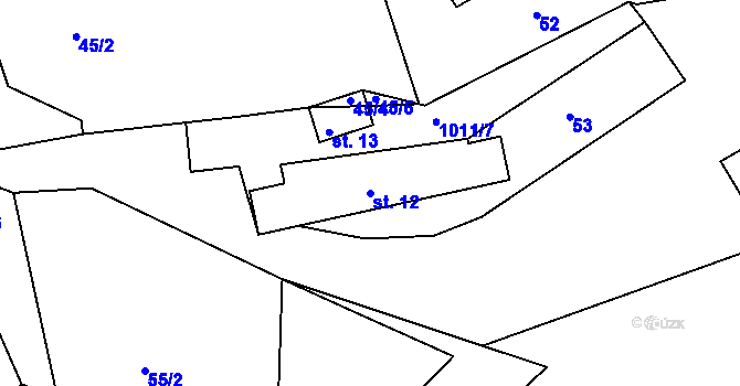 Parcela st. 12 v KÚ Ostrov u Veliše, Katastrální mapa