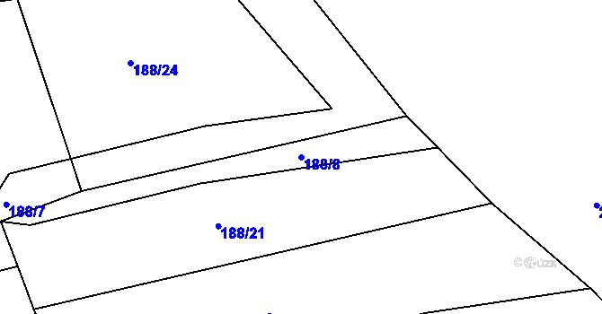 Parcela st. 188/8 v KÚ Ostrov u Veliše, Katastrální mapa