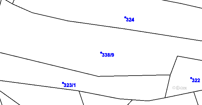 Parcela st. 338/9 v KÚ Ostrov u Veliše, Katastrální mapa