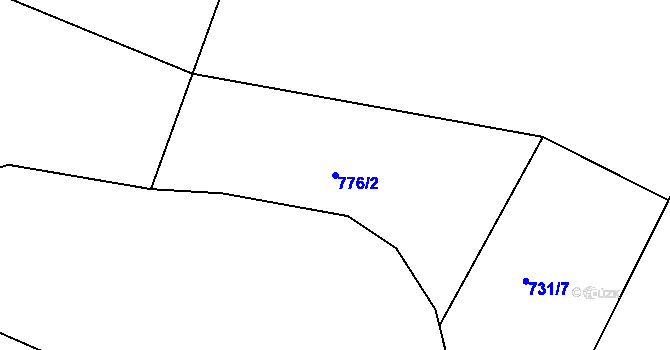 Parcela st. 776/2 v KÚ Ostrov u Veliše, Katastrální mapa