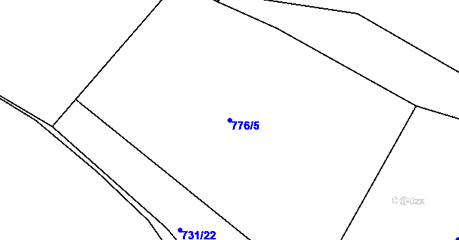 Parcela st. 776/5 v KÚ Ostrov u Veliše, Katastrální mapa