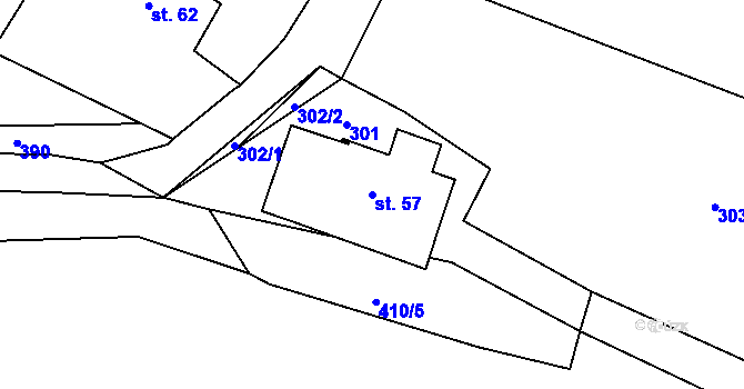 Parcela st. 57 v KÚ Bukvice, Katastrální mapa