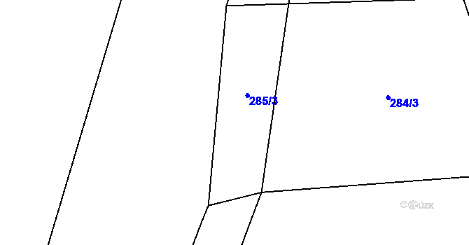 Parcela st. 285/3 v KÚ Bukvice, Katastrální mapa