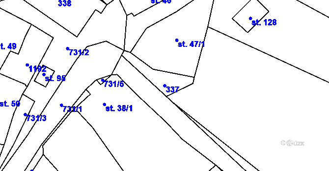 Parcela st. 337 v KÚ Bukvice, Katastrální mapa