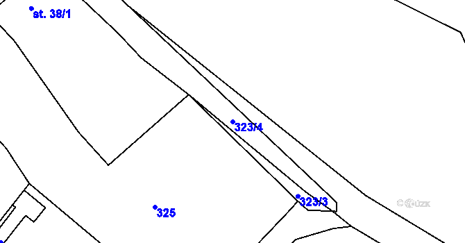 Parcela st. 323/4 v KÚ Bukvice, Katastrální mapa