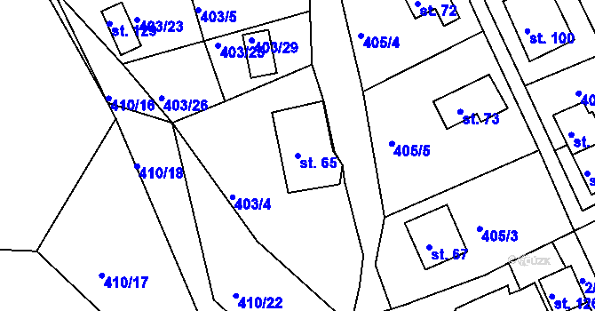 Parcela st. 65 v KÚ Velká nad Vltavou, Katastrální mapa