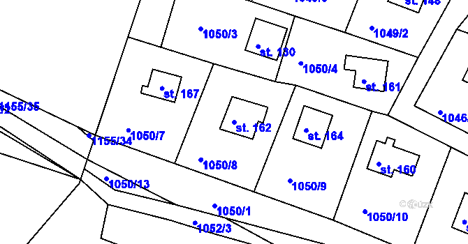 Parcela st. 162 v KÚ Velká nad Vltavou, Katastrální mapa