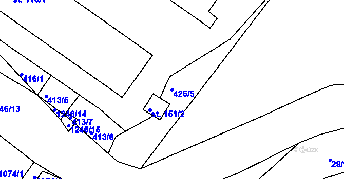 Parcela st. 426/5 v KÚ Velká nad Vltavou, Katastrální mapa