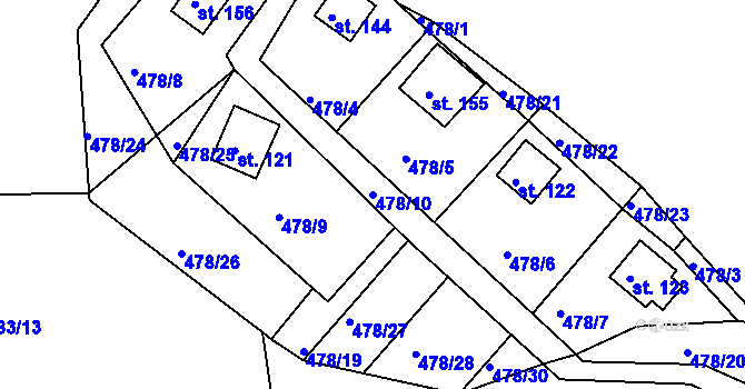 Parcela st. 478/10 v KÚ Velká nad Vltavou, Katastrální mapa