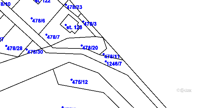 Parcela st. 478/11 v KÚ Velká nad Vltavou, Katastrální mapa
