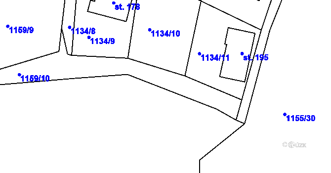 Parcela st. 1134/4 v KÚ Velká nad Vltavou, Katastrální mapa