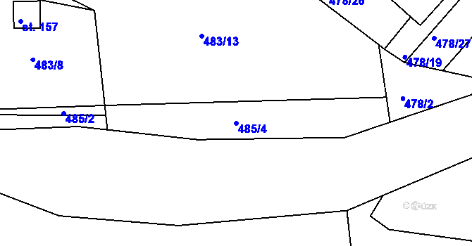 Parcela st. 485/4 v KÚ Velká nad Vltavou, Katastrální mapa