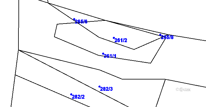Parcela st. 261/1 v KÚ Velká nad Vltavou, Katastrální mapa