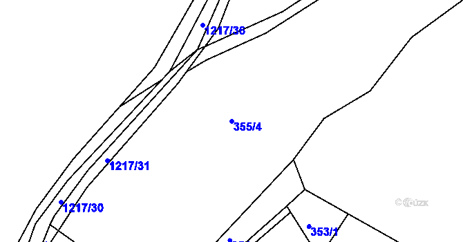 Parcela st. 355/4 v KÚ Velká nad Vltavou, Katastrální mapa