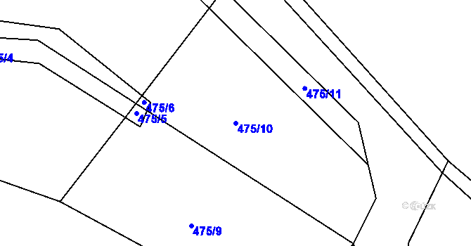 Parcela st. 475/10 v KÚ Velká nad Vltavou, Katastrální mapa