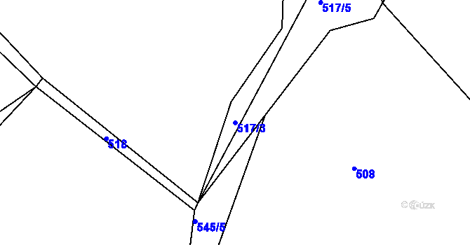 Parcela st. 517/3 v KÚ Velká nad Vltavou, Katastrální mapa