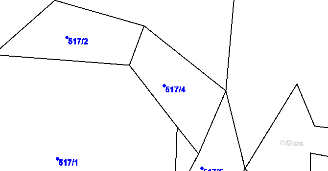 Parcela st. 517/4 v KÚ Velká nad Vltavou, Katastrální mapa