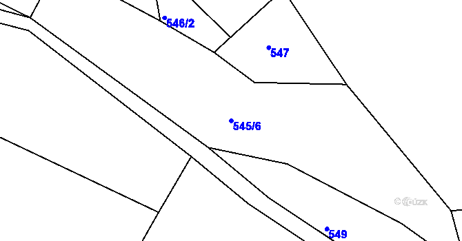 Parcela st. 545/6 v KÚ Velká nad Vltavou, Katastrální mapa