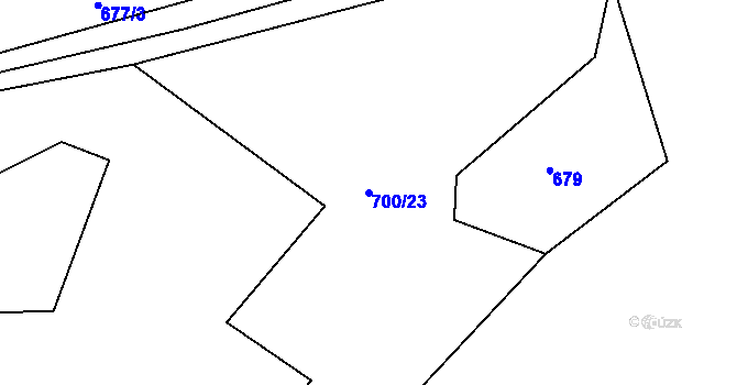 Parcela st. 700/23 v KÚ Velká nad Vltavou, Katastrální mapa
