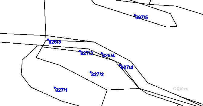 Parcela st. 826/4 v KÚ Velká nad Vltavou, Katastrální mapa